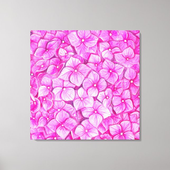 Hydrangea watercolor canvas print (Front)