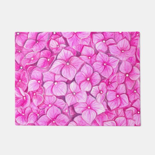 Hydrangea watercolor doormat