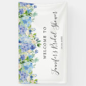Hydrangea Watercolor Floral Bridal Shower Welcome Banner (Vertical)