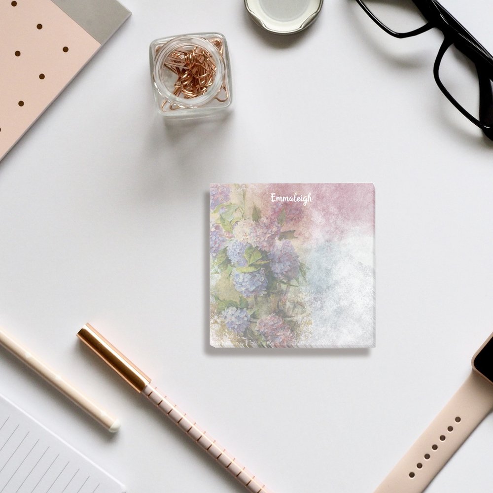 Hydrangea Watercolor Mix Monogram Post-it Notes