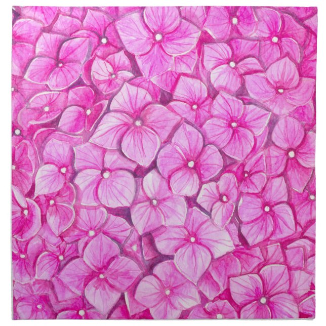 Hydrangea watercolor napkin (Front)