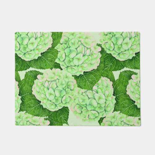 Hydrangea watercolor pattern doormat