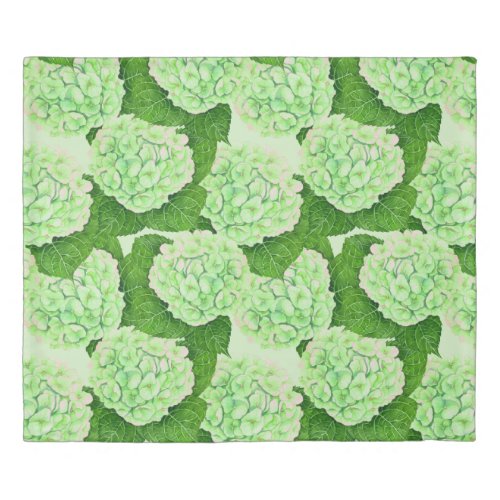 Hydrangea watercolor pattern duvet cover