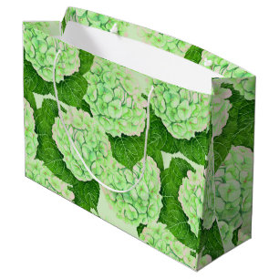 Hydrangea watercolor pattern large gift bag
