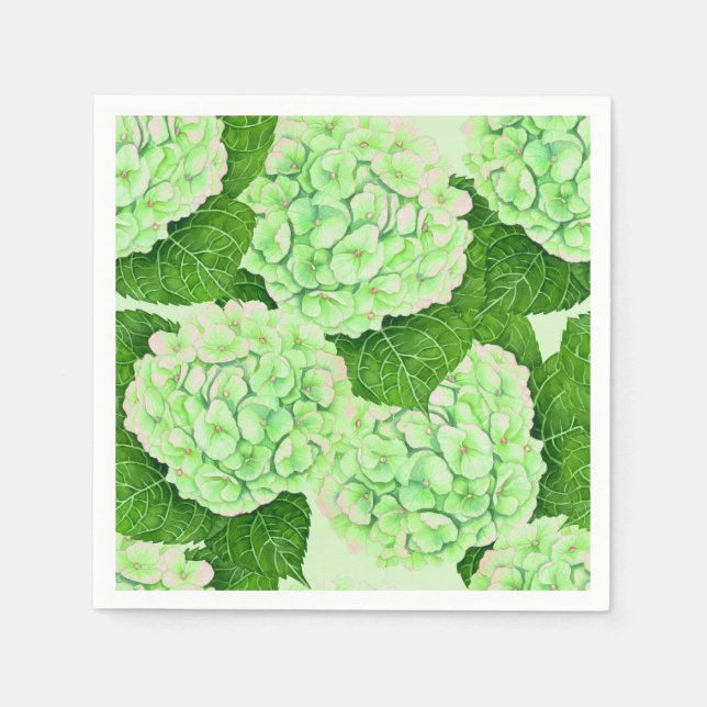Hydrangea watercolor pattern napkins (Front)