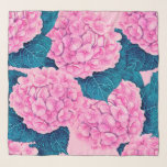 Hydrangea watercolor pattern, pink and blue scarf<br><div class="desc">Pattern made of pink hydrangea flower painted with watercolors.</div>