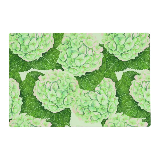 Hydrangea watercolor pattern placemat (Front)