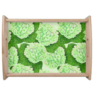 Hydrangea watercolor pattern serving tray