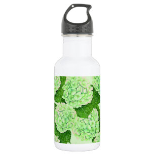 Hydrangea watercolor pattern stainless steel water bottle