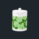 Hydrangea watercolor pattern teapot<br><div class="desc">Pattern made of green hydrangea flower painted with watercolors.</div>