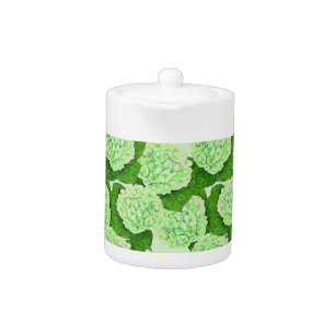 Hydrangea watercolor pattern teapot