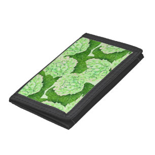Hydrangea watercolor pattern tri-fold wallet