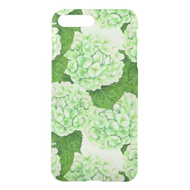 Hydrangea watercolor pattern uncommon iPhone case (Back)