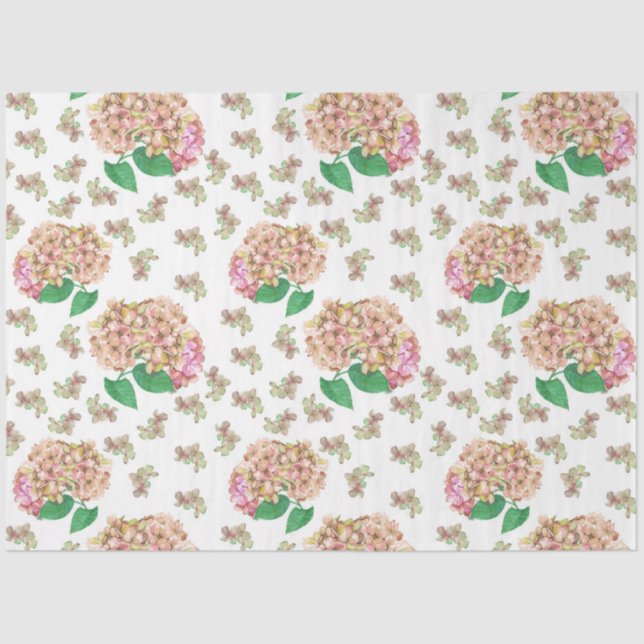 Hydrangea Watercolor Series Design 1 Tissue Paper (Front)