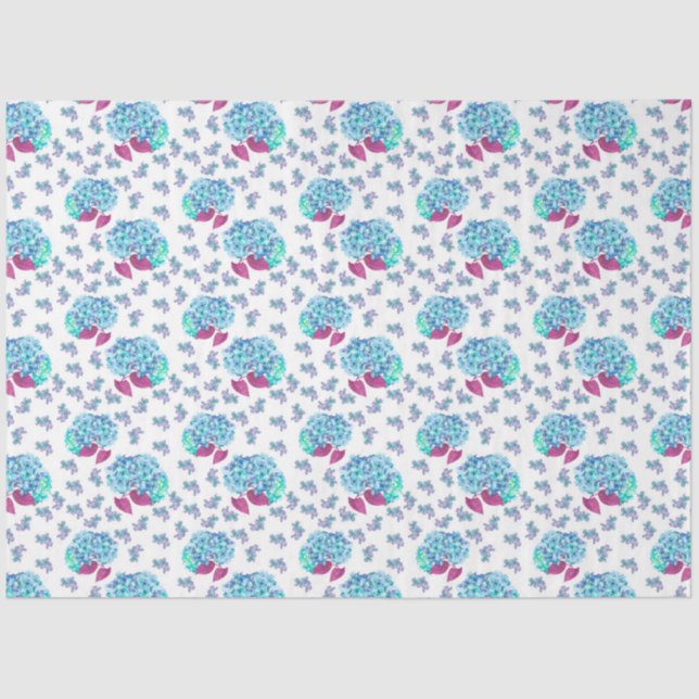 Hydrangea Watercolor Series Design 6 Tissue Paper (Front)