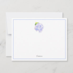 Hydrangea Watercolor Vignette Note Card