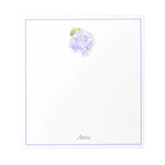 Hydrangea Watercolor Vignette Notepad | Zazzle