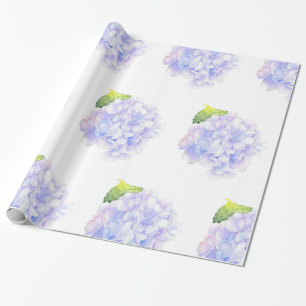 Hydrangea Watercolor Vignette Pattern Wrapping Paper