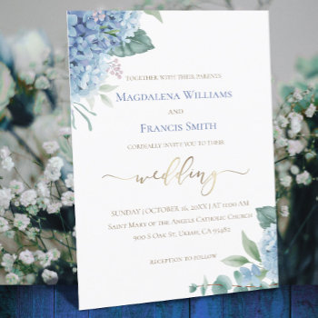 Hydrangea Watercolor | Wedding Invitation by amoredesign at Zazzle