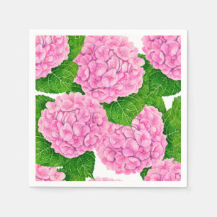 Hydrangea waterolor pattern napkins