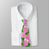 Hydrangea waterolor pattern neck tie (Tied)
