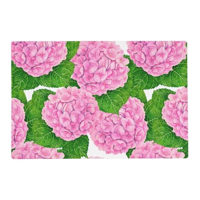 Hydrangea waterolor pattern placemat (Front)
