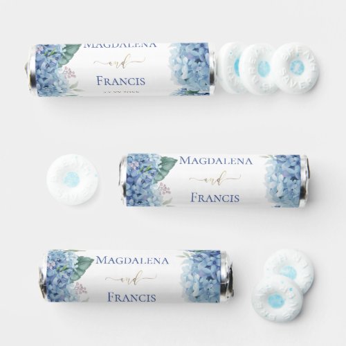 Hydrangea wedding breath savers mints