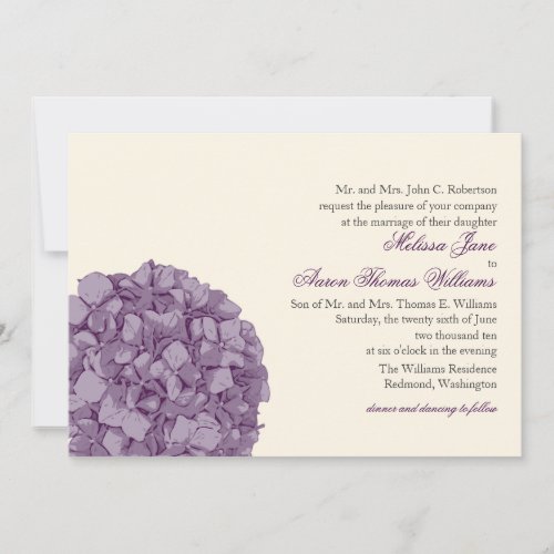 Hydrangea Wedding Invitation