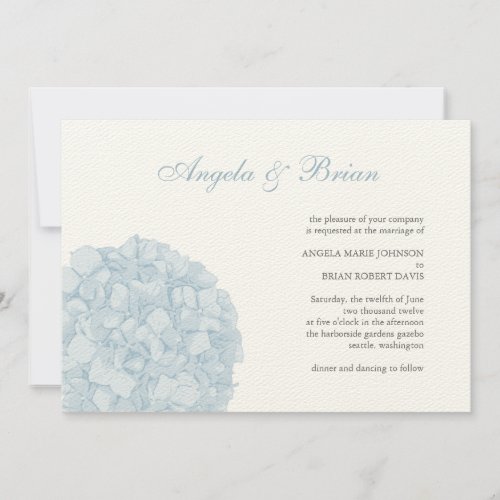 Hydrangea Wedding Invitation