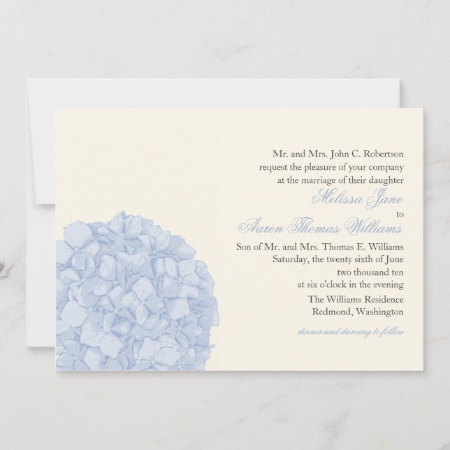Hydrangea Wedding Invitation (Front)