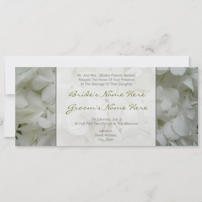 Hydrangea Wedding Invitation- From Bride's Parents Invitation (Front)