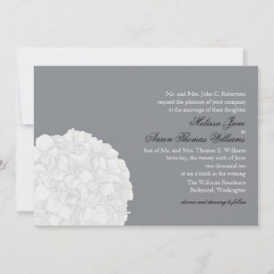 Hydrangea Wedding Invitation - Gray