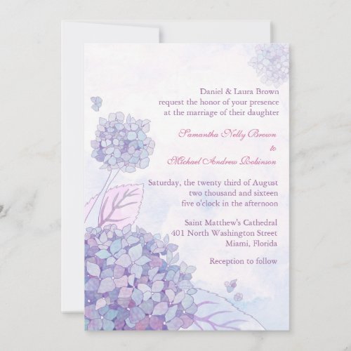 Hydrangea Wedding Invitations