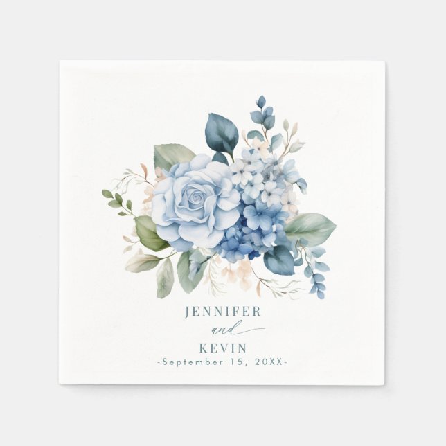 Hydrangea Wedding  Napkins (Front)