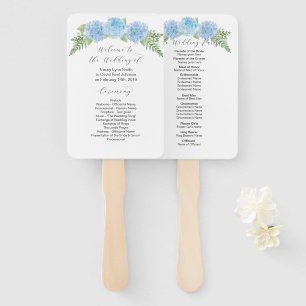 Hydrangea Wedding Program Fans