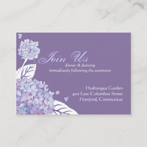 Hydrangea Wedding Reception Enclosure (3.5x2.5) Business Cards