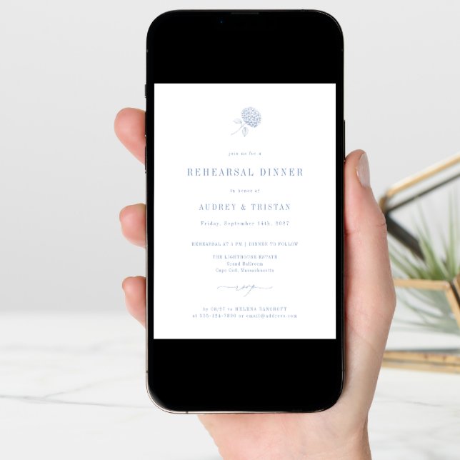 HYDRANGEA Wedding Rehearsal Dinner Announcement (Front Digital)