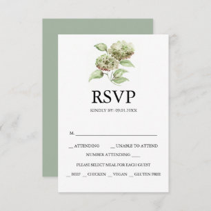 Hydrangea Wedding RSVP Cards