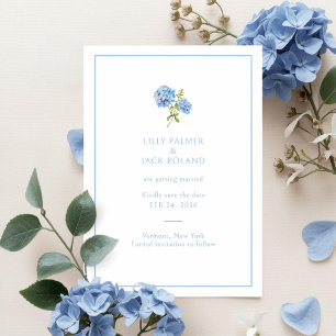 Hydrangea Wedding Save the Date Letterpress Card