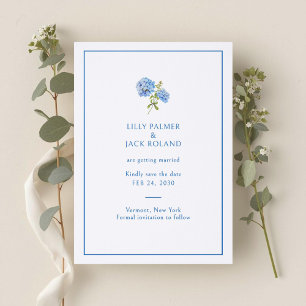 Hydrangea Wedding Save the Date Letterpress Card