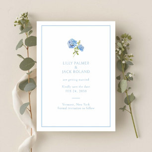 Hydrangea Wedding Save the Date Letterpress Card