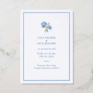 Hydrangea Wedding Save the Date Letterpress Card