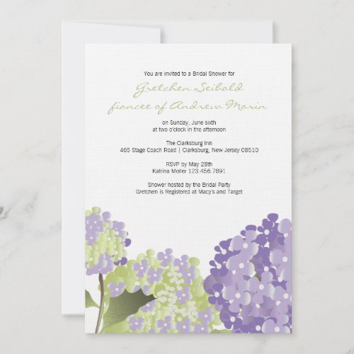 Hydrangea Wedding Shower Invitation