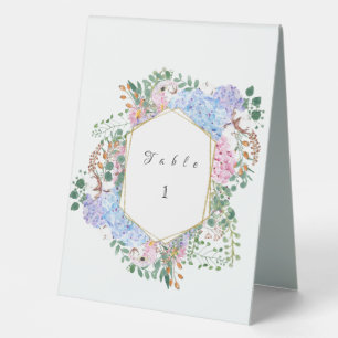 Hydrangea wedding table stand table tent