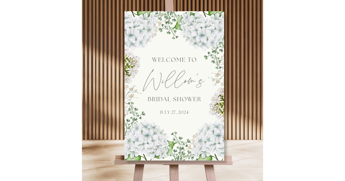 Hydrangea Welcome Sign Hydrangea Theme Flower Gree | Zazzle
