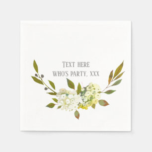 Hydrangea white floral spring flower napkins