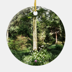 Hydrangea Wood Trees Nature Photography Ceramic Ornament