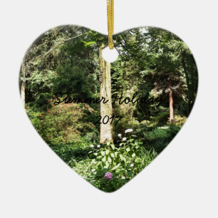 Hydrangea Wood Trees Nature Photography Ceramic Ornament