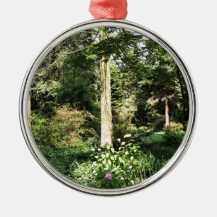Hydrangea Wood Trees Nature Photography Metal Ornament