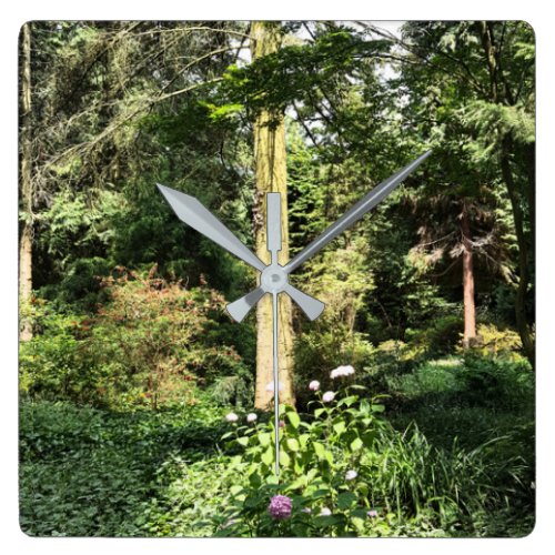 Hydrangea Wood Trees Nature Photography Square Wall Clock Hydrangea Wood Trees Nature Photography Square Wall Clock